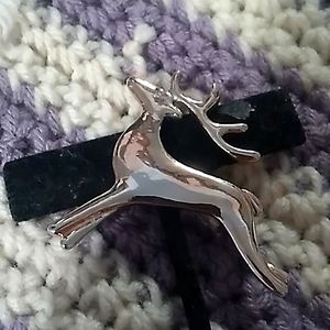 Vintage Leaping Reindeer Brooch